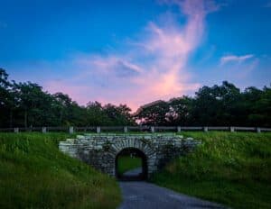 	
Autumn sunset across the rolling landscape at Moses H. Cone Memorial Park - Photo by Lisa Soots