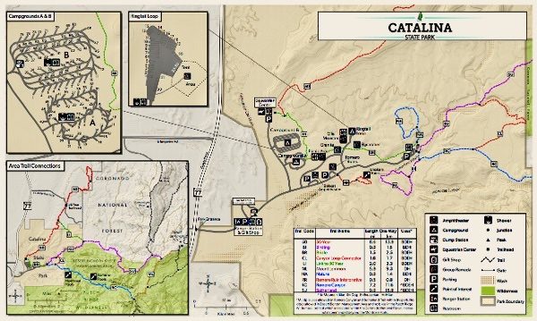 Hiking in Tucson - Catalina State Park Map