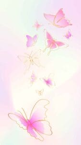An image of floating butterflies in purple and pink colors - Pink aesthetic Wallpapers