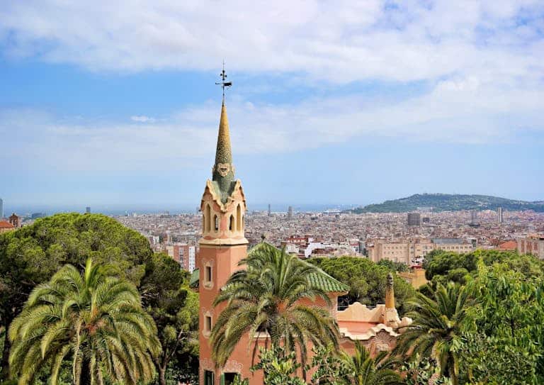 Breathtaking view from Park Güell in Barcelona showcasing architecture and cityscape.
