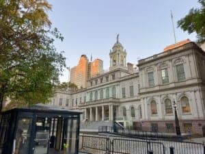 Image of City Hallin City Hall Park. Photo by Lisa Soots