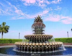 Pretty Places in Charleston- Pineapple Fountain at Waterfront Park in Charleston SC