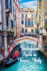 This image features a Pinterest Pin that shows a Venice Canal scene with the title, “ Best Instagram Spots in Venice.”