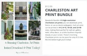 Charleston Art Print Bundle Sales Page Image