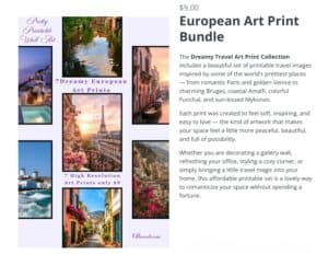Dreamy Travel Art Print Collection Sales Page Photo