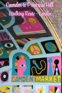 This Pinterest Pin features street art in Camden Town 